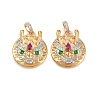 Brass Micro Pave Cubic Zirconia Pendants KK-K351-53G-1