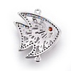 Brass Micro Pave Cubic Zirconia Links ZIRC-F093-15P-2