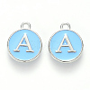 Platinum Plated Alloy Enamel Charms X-ENAM-S118-04A-P-1