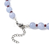 8.5MM Round Dyed Natural Malaysia Jade with Glass Seed Beaded Necklaces for Women NJEW-JN05646-01-5