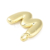 Rack Plating Brass Balloon Letter Pendants KK-C050-01G-W-2