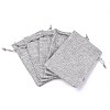Polyester Imitation Burlap Packing Pouches Drawstring Bags X-ABAG-R004-14x10cm-11-4