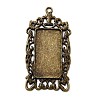 Vintage Tibetan Style Alloy Large Pendant Cabochon Bezel Settings X-TIBEP-M018-129AB-NF-1