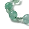 Natural Green Fluorite 3-Hole Guru Bead Strands G-K149-54-3