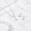 Brass Rhinestone Pendant Necklace & Stud Earring Sets SJEW-LP0001-51B-3