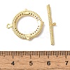 Brass Micro Pave Clear Cubic Zirconia Toggle Clasps KK-N254-79G-4