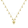 Eye Brass Micro Pave Cubic Zirconia Pendant Necklaces NJEW-PH01393-1