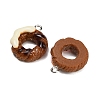 Opaque Resin Imitation Donut Pendants RE-CBAF169-06A-2