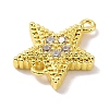 Real 18K Gold Plated Brass Micro Pave Cubic Zirconia Connector Charms KK-L209-047G-01-2