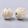 Unfinished Natural Wood European Beads X-WOOD-T025-001A-LF-3