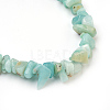 Natural Flower Amazonite Chip Beads Anklets AJEW-AN00229-08-2