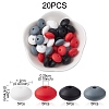 20Pcs 4 Colors Food Grade Eco-Friendly Silicone Focal Beads SIL-YW0001-12B-3