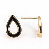 Brass Enamel Stud Earring Findings KK-S356-244A-NF-3