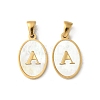 Natural Shell Oval with Initial Pendants STAS-I351-23G-A-1