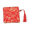 Chinese Brocade Tassel Zipper Jewelry Bag Gift Pouch ABAG-F005-13-2