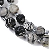 Natural Black Netstone Beads Strands G-G182-B32-03-4
