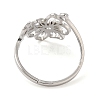 304 Stainless Steel with  Cubic Zirconia Adjustable Rings RJEW-K245-48K-P-2