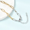 4MM Two Tone 304 Stainless Steel Textured Paperclip Chain Necklaces for Man and Women SA-CBAB767-10GP-3