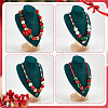 4Pcs 4 Styles ABS Plastic Pearl & Acrylic & Resin Beaded Necklaces Set NJEW-AB00010-6