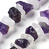 Raw Rough Natural Amethyst & Quartz Crystal Beads Strands G-P528-A12-01-1