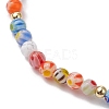 4mm Round Gemstone & Handmade Lampwork Beaded Stretch Bracelets BJEW-JB10257-5