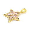 Star Rack Plating Brass Cubic Zirconia Pendants KK-M291-10G-2