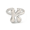 Brass Letter Open Cuff Rings for Women RJEW-G313-01K-P-2