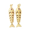 Rack Plating Brass Micro Pave Cubic Zirconia Pendants X-KK-M309-38D-G-1
