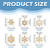 36Pcs 6 Styles Alloy Micro Pave Clear Cubic Zirconia Snowflake Pendants FIND-TA0009-86-4
