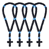 4Pcs Waxed Cord Charm Bracelets BJEW-DC0001-23-1
