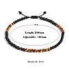 Adjustable Natural Tiger Eye & Lava Rock Round Beaded Braided Anklets for Women FS-WGF1439-01-1