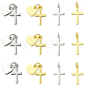 8Pcs 4 Styles Rack Plating Brass Pendants KK-YW0004-10-1