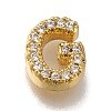 Rack Plating Brass Micro Pave Clear Cubic Zirconia Beads KK-G500-30G-G-1