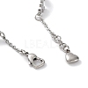 304 Stainless Steel Leafy Branch Bangles with Heart Charms BJEW-F464-16P-2