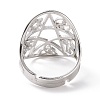 Star with Sailor's Knot & Corss & Yin Yang Adjustable Ring RJEW-P037-02P-3