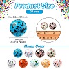 20Pcs Spray Painted Opaque Acrylic Beads ACRP-YW0001-17-2