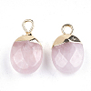 Electroplate Natural Rose Quartz Charms G-S344-09E-2