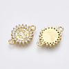 Brass Micro Pave Cubic Zirconia Links Connectors ZIRC-T005-035A-G-2