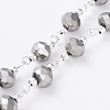 Silver Color Plated Brass Handmade Glass Beaded Chains AJEW-JB00205-03-1