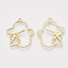 Alloy Open Back Bezel Pendants PALLOY-S121-83-2