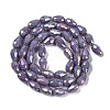 Opaque Solid Color Electroplate Glass Beads Strands EGLA-N013-P6mm-B09-2
