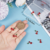 8Pcs Brass Dark Red & Green Cubic Zirconia Pendants ZIRC-BBC0001-98-3