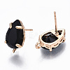 Brass Stud Earring Findings KK-S365-005-B01-2