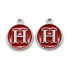 Platinum Plated Alloy Enamel Charms X-ENAM-S118-03H-P-1