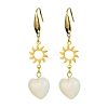 2 Pair 2 Style Opalite Heart Dangle Earrings EJEW-JE05463-2