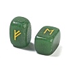 Rectangle Natural Green Aventurine Rune Stones G-Z059-01O-2