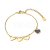 Heart Alloy Enamel Charm Bracelet for Valentine's Day BJEW-JB06656-02-1