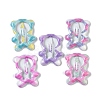 10Pcs 5 Colors Tartan Pattern Epoxy Resin Snap Hair Clip PHAR-P009-01I-2