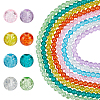 8 Strands 8 Colors Spray Painted Crackle Glass Beads Strands CCG-PH0001-26-1