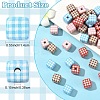 10Pcs Printed Opaque Acrylic Beads MACR-YW0004-19E-3